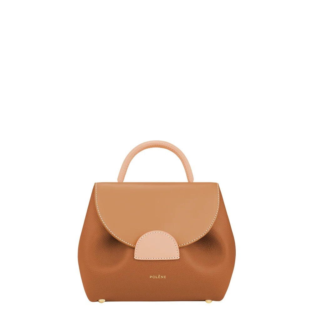 Authentic Polène Number One Nano Bag / Numéro Un Nano - Trio Camel Textured